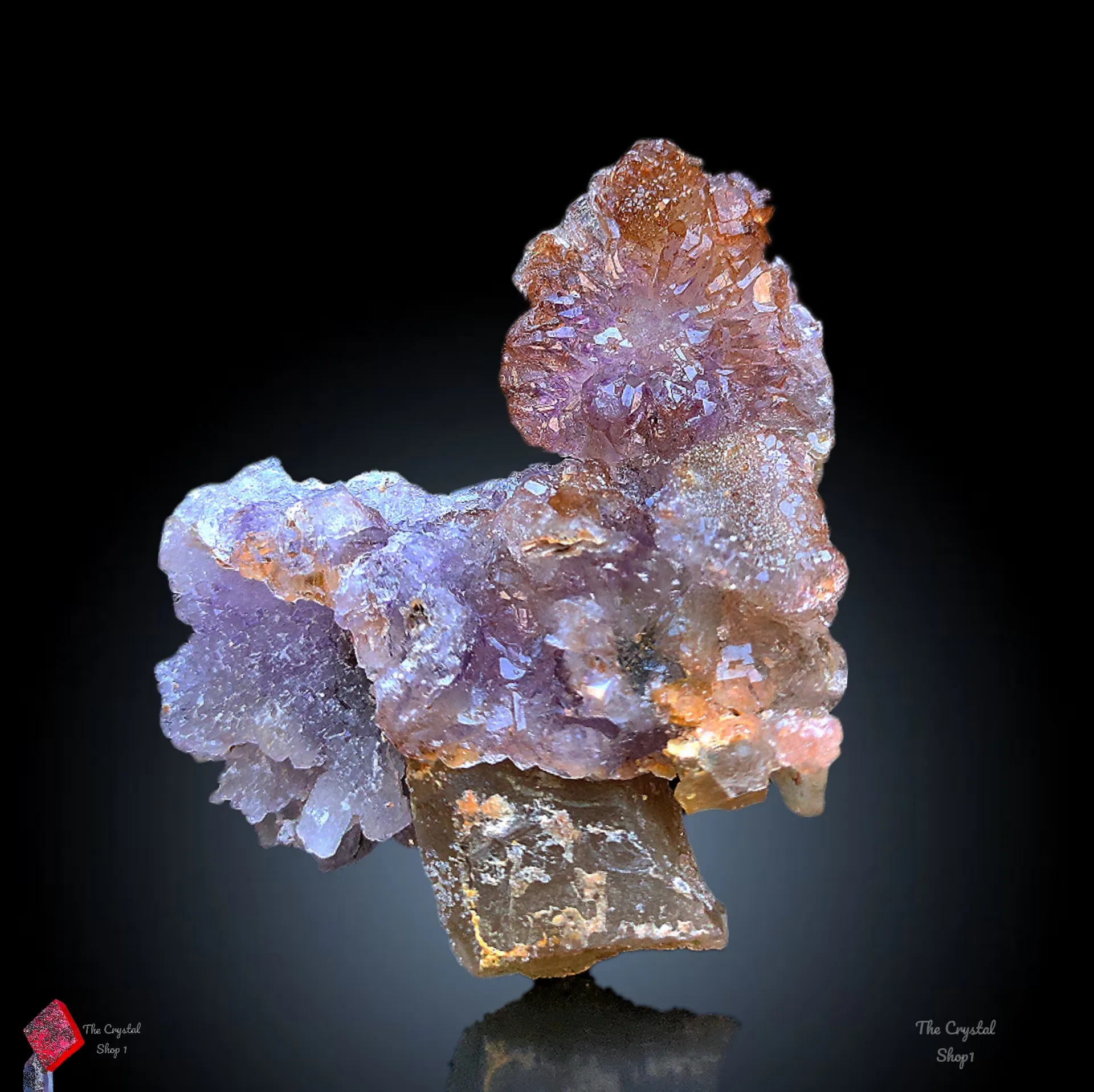 Karur Amethyst Flower on Quartz  Specimen - image 6