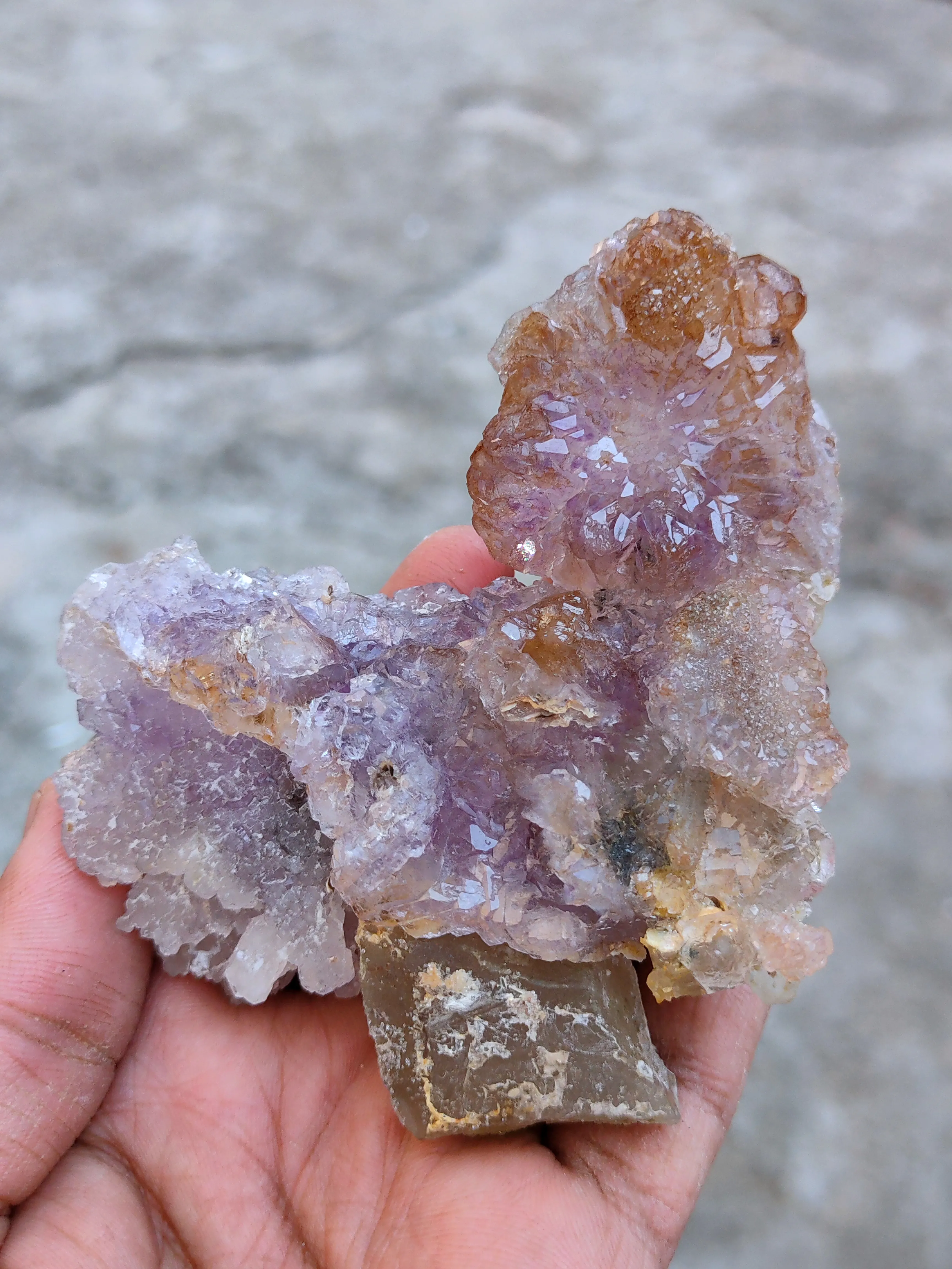 Karur Amethyst Flower on Quartz  Specimen - image 5