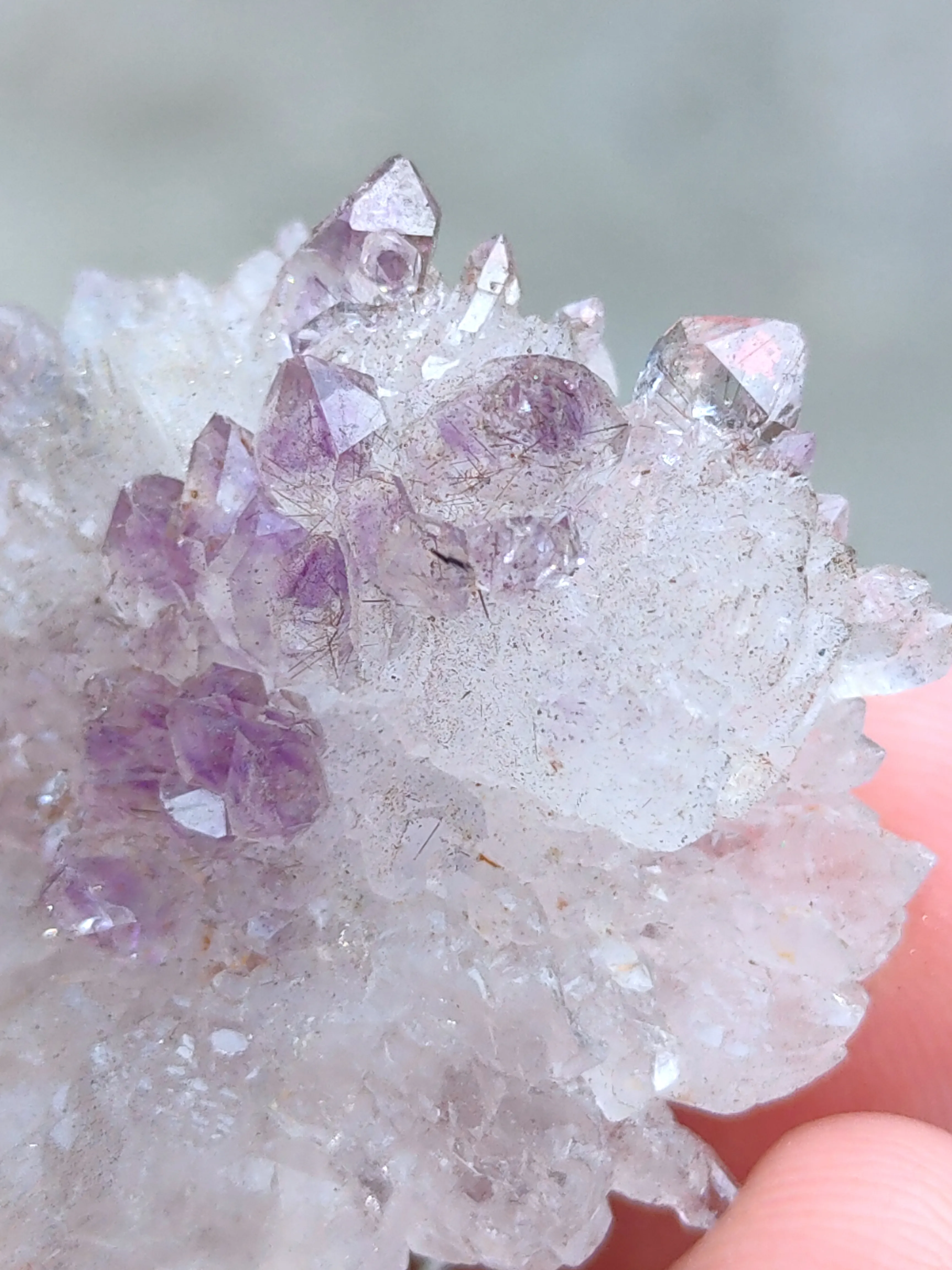 Karur Amethyst sceptre Flower with black Rutiles - image 5