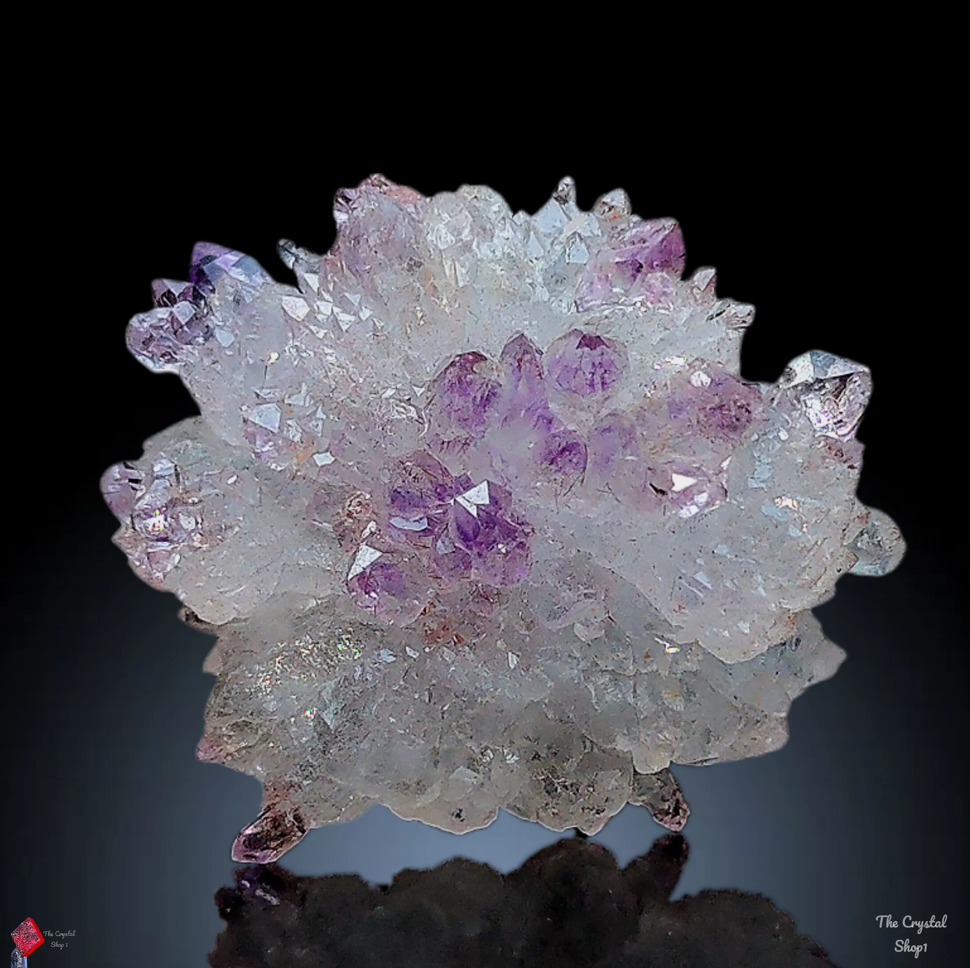 Karur Amethyst sceptre Flower with black Rutiles - image 1