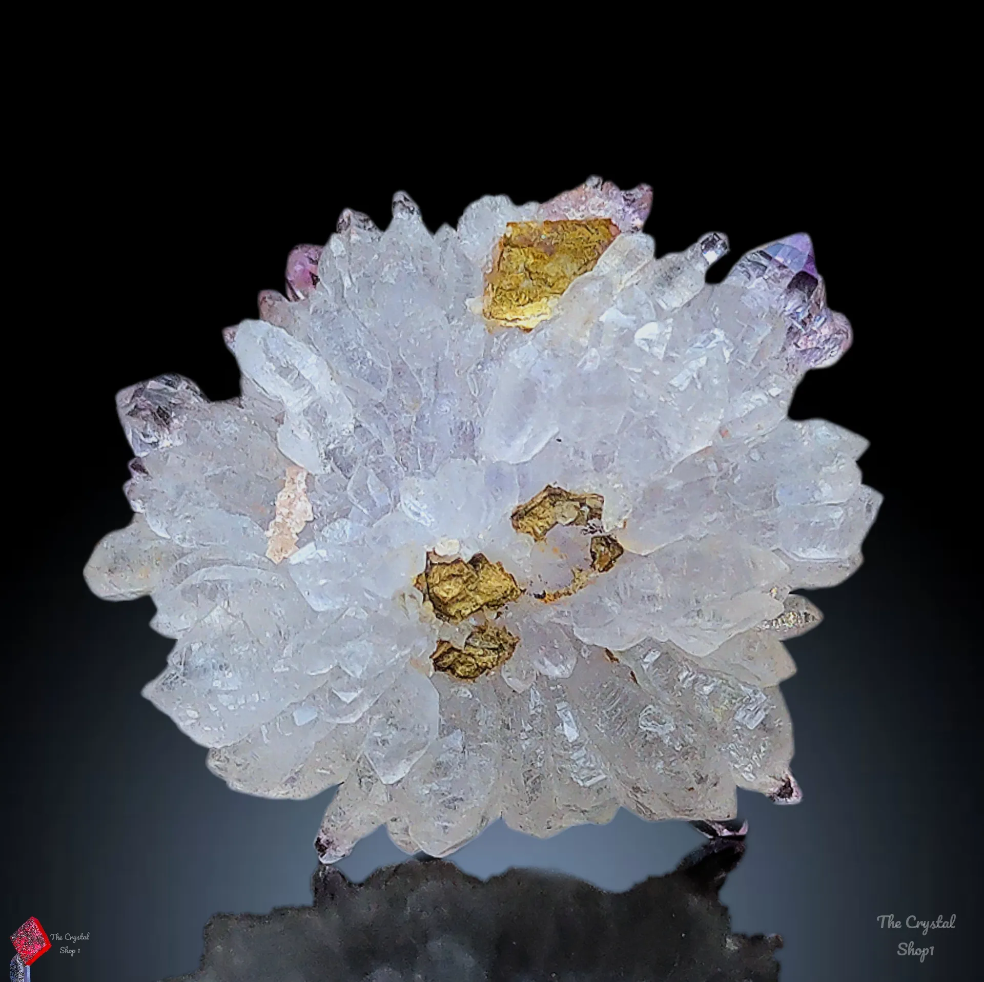 Karur Amethyst sceptre Flower with black Rutiles - image 8