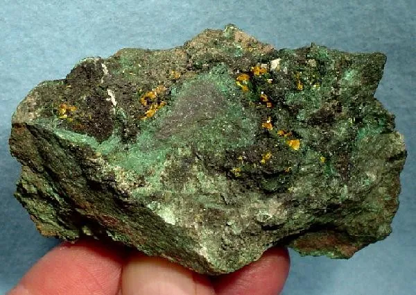 Kasolite, Torbernite, Malachite image