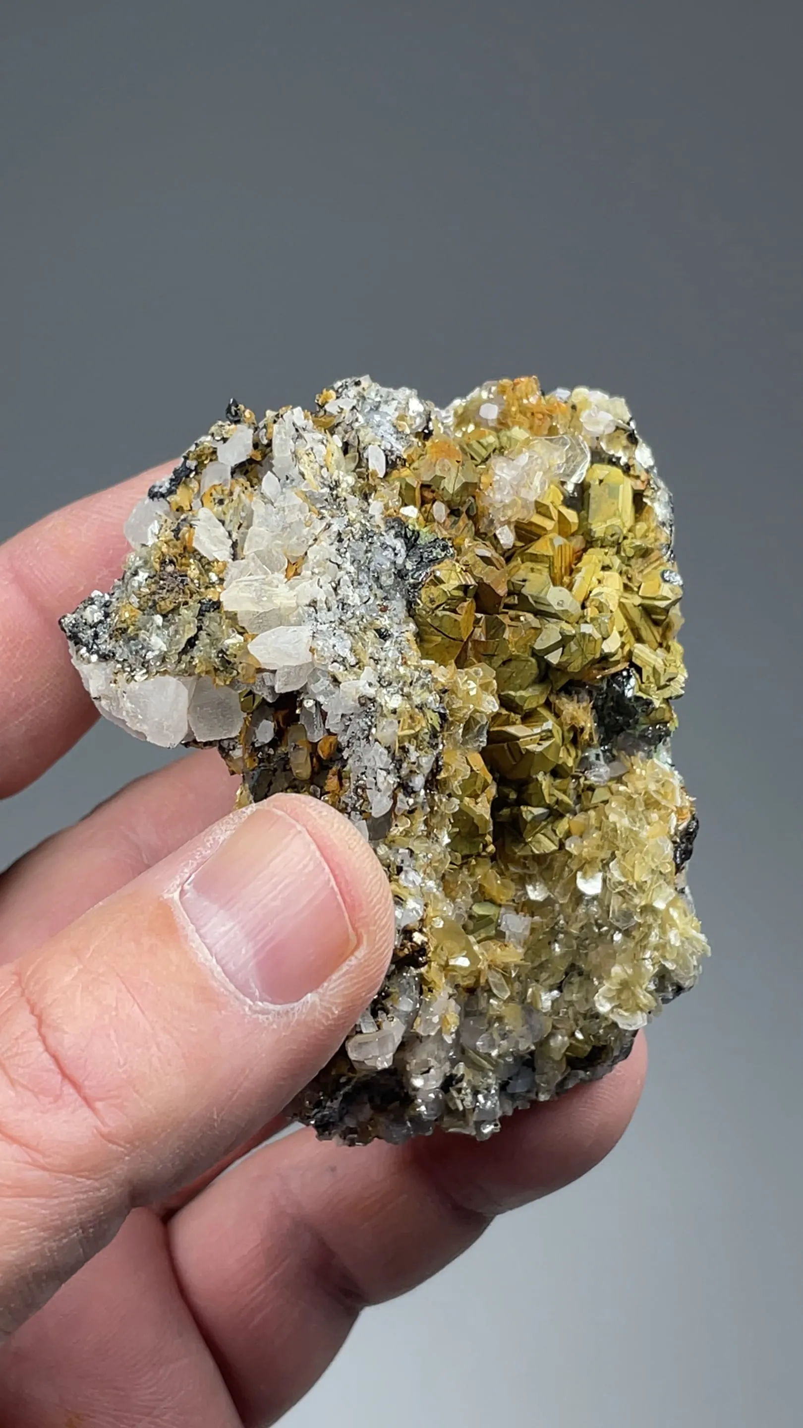 Kesterite with Mushistonite, Muscovite, Calcite, Fluorapatite - image 2