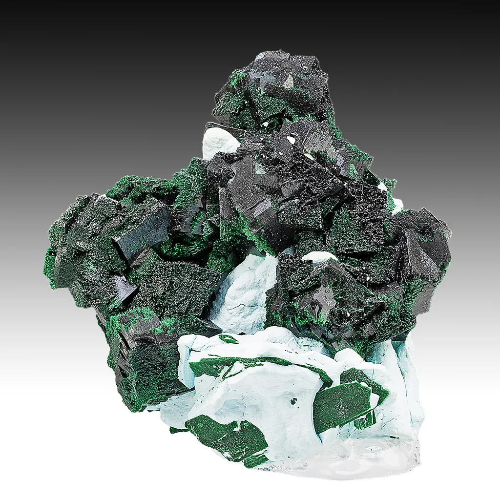 Kolwezite-Malachite after Dolomite with Chrysocolla after Barite image