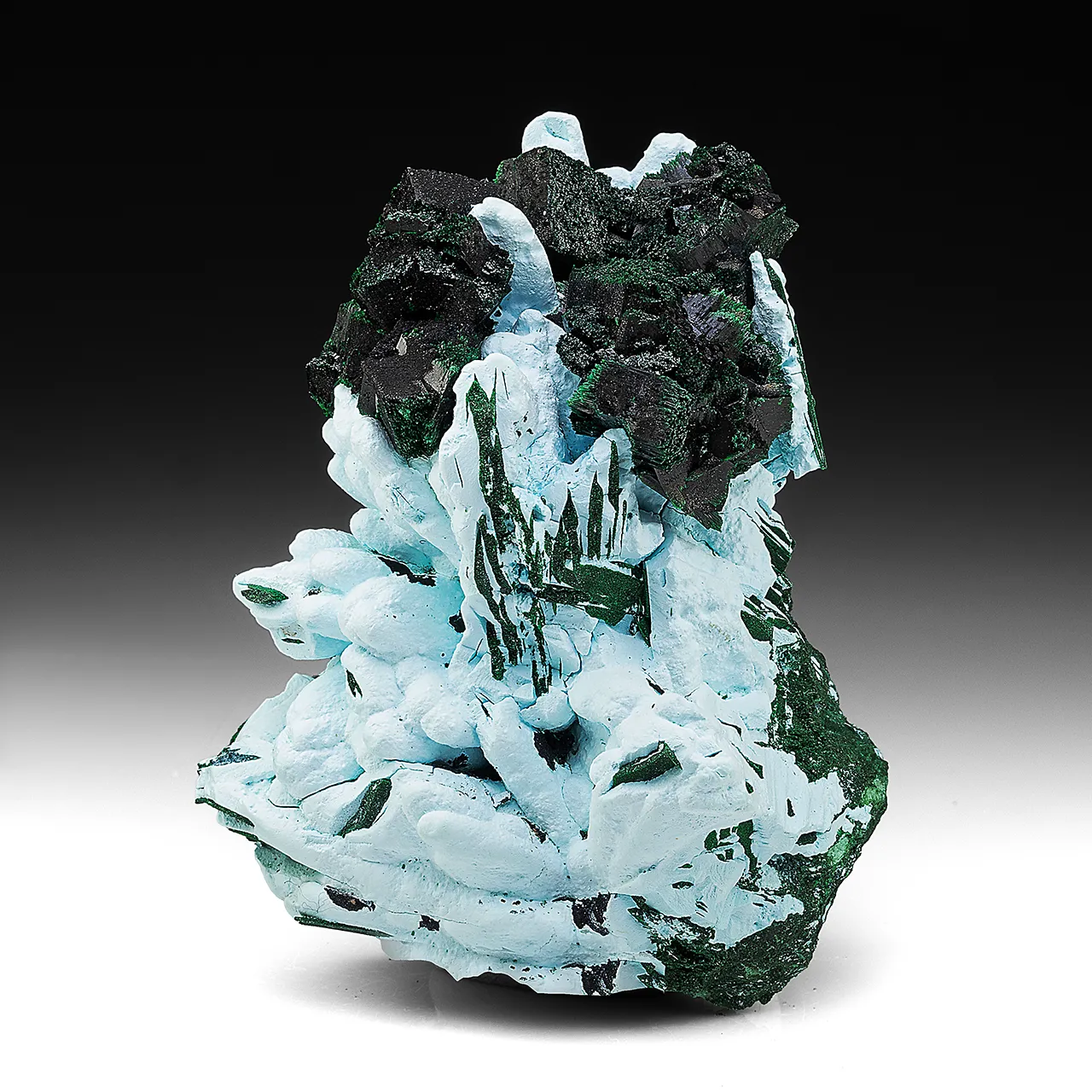 Kolwezite-Malachite after Dolomite with Chrysocolla after Barite - image 1
