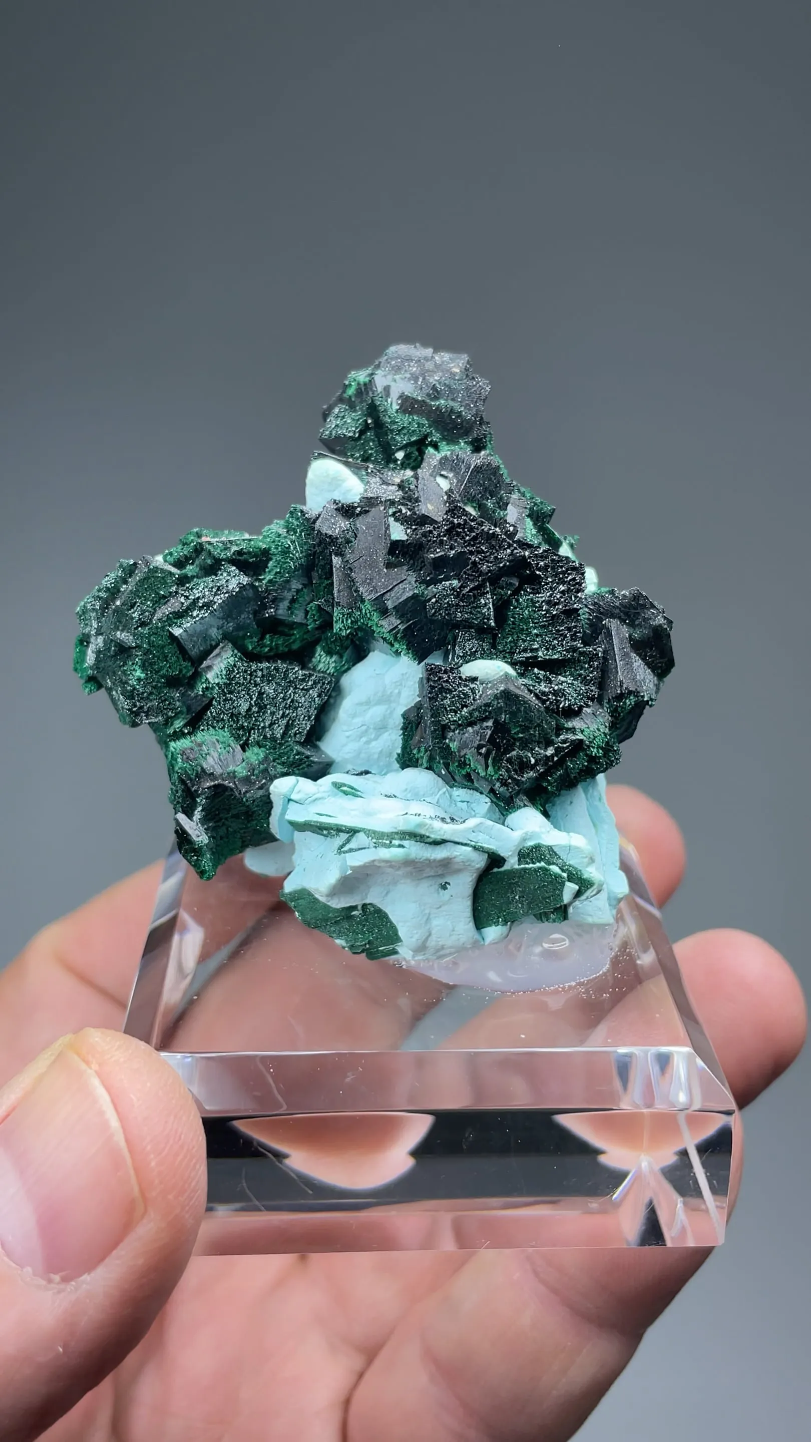 Kolwezite-Malachite after Dolomite with Chrysocolla after Barite - image 2