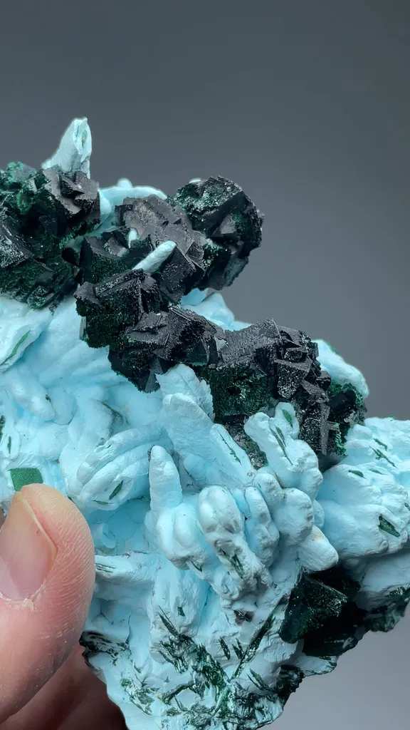 Kolwezite-Malachite after Dolomite with Chrysocolla after Barite - image 2