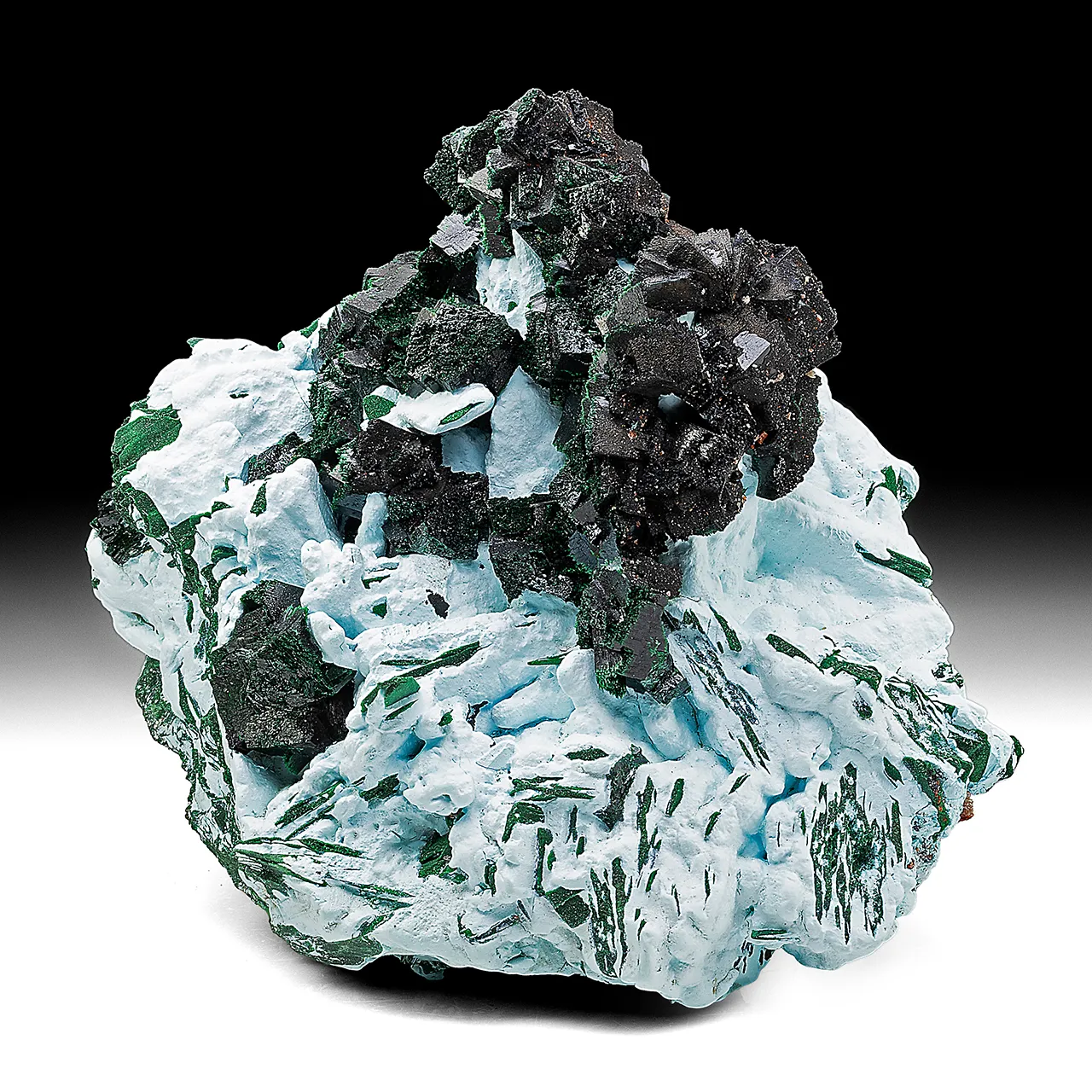 Kolwezite-Malachite after Dolomite with Chrysocolla after Barite - image 1