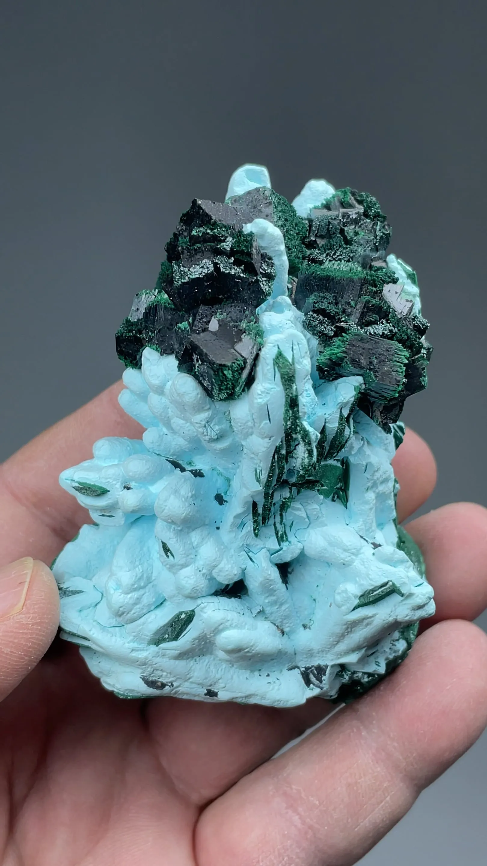 Kolwezite-Malachite after Dolomite with Chrysocolla after Barite - image 2