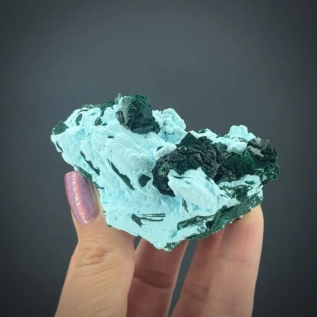 Kolwezite & Malachite ps. Dolomite on Malachite/Chrysocolla ps. Baryte image