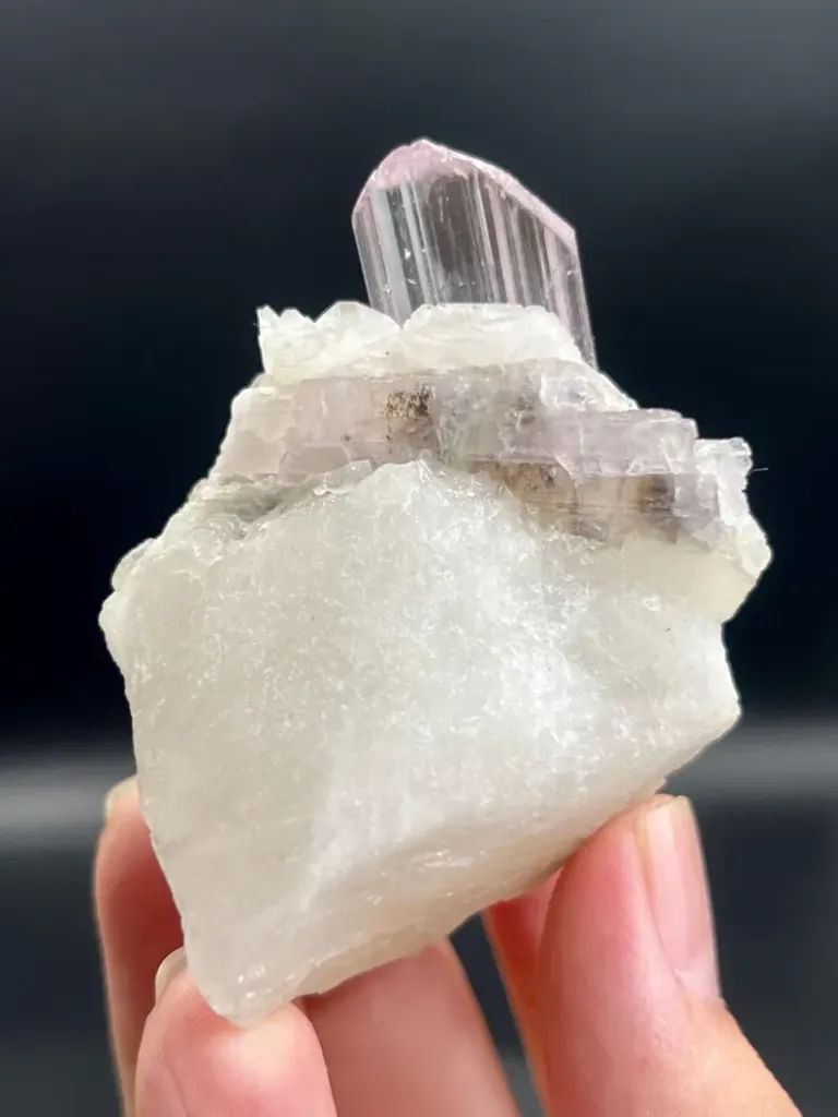 Kunzite on Albite - image 3