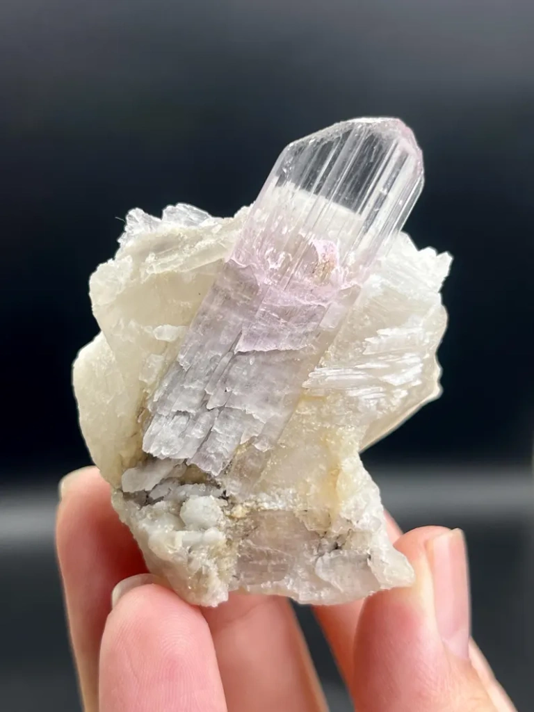 Kunzite on Quartz - image 2