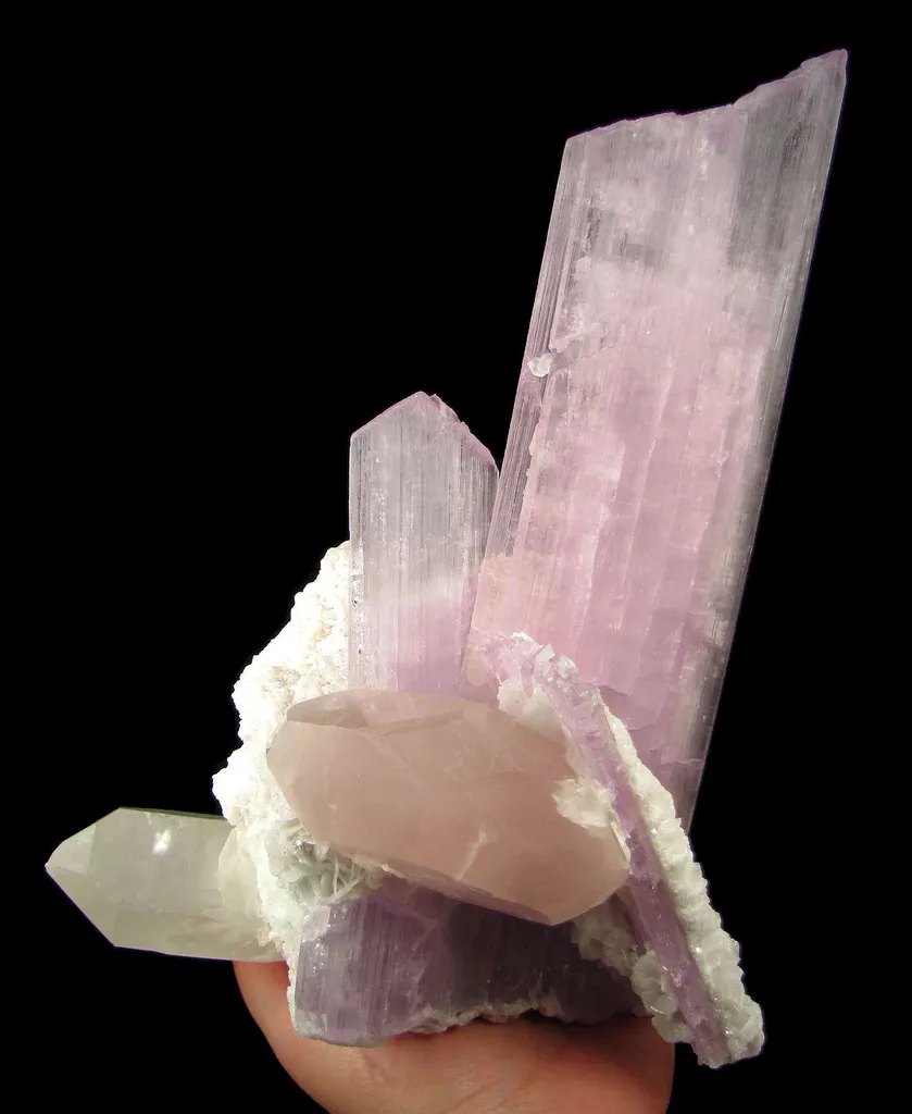 Kunzite With Morganite and Quartz - image 4