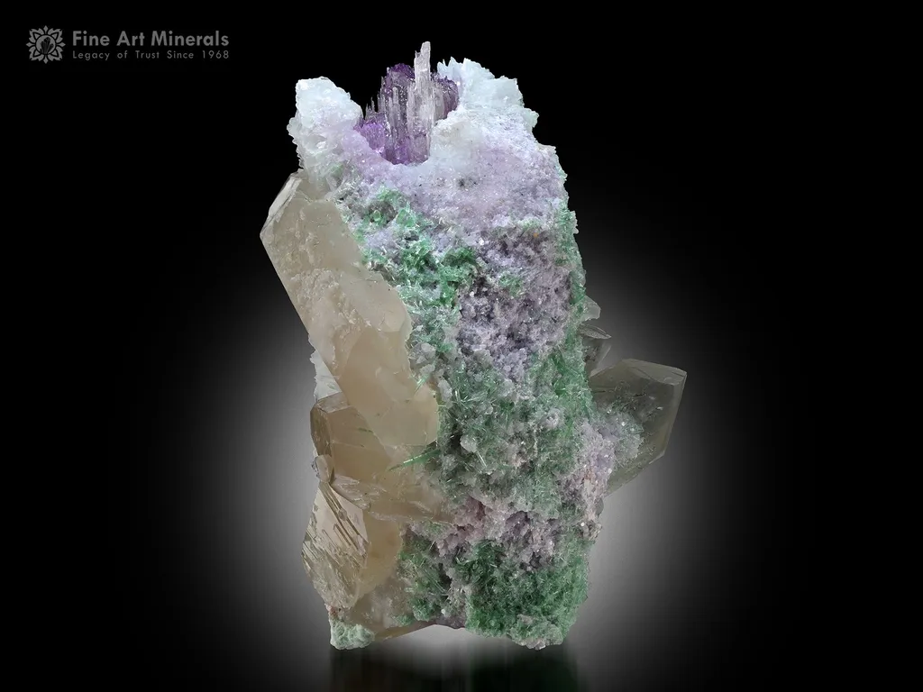 Kunzite with Quartz and Cleavelandite from Afghanistan image