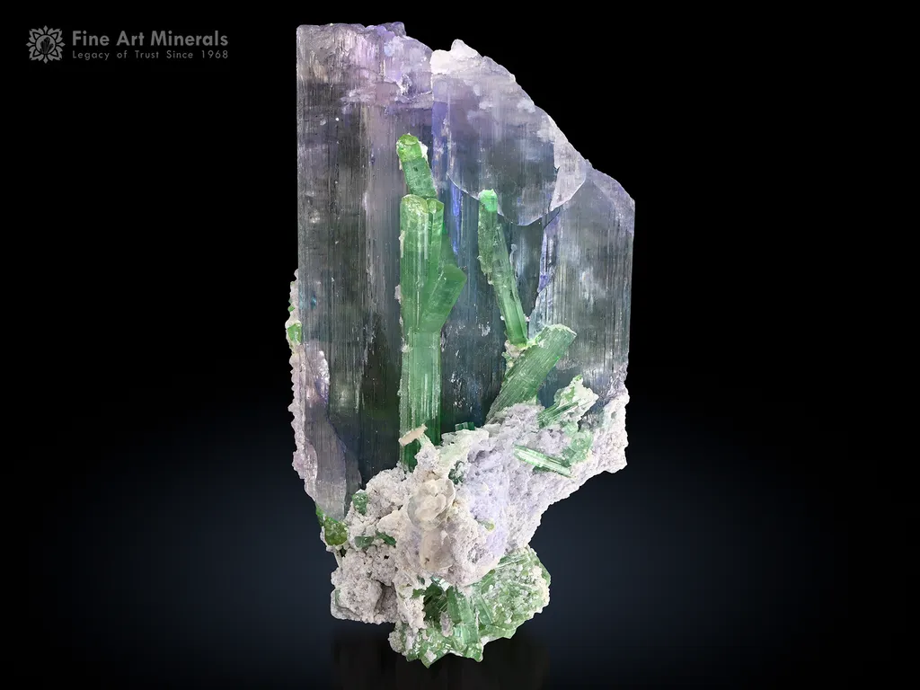 Kunzite with Tourmaline from Afghanistan image