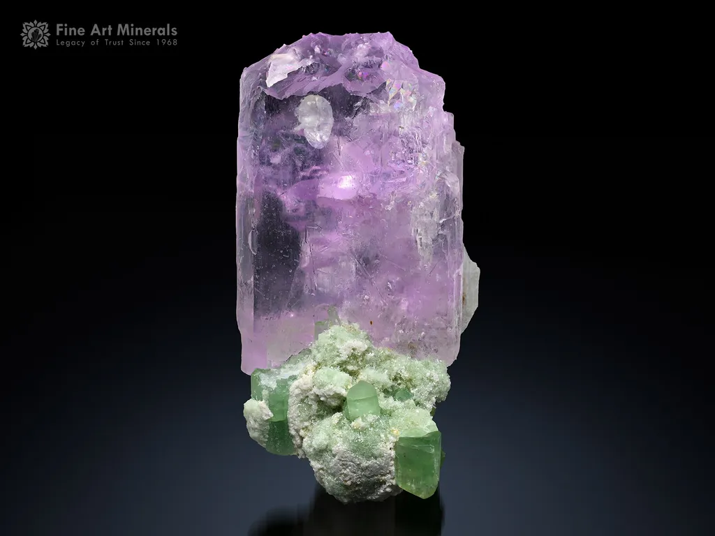 Kunzite with Tourmaline on Matrix from Afghanistan image