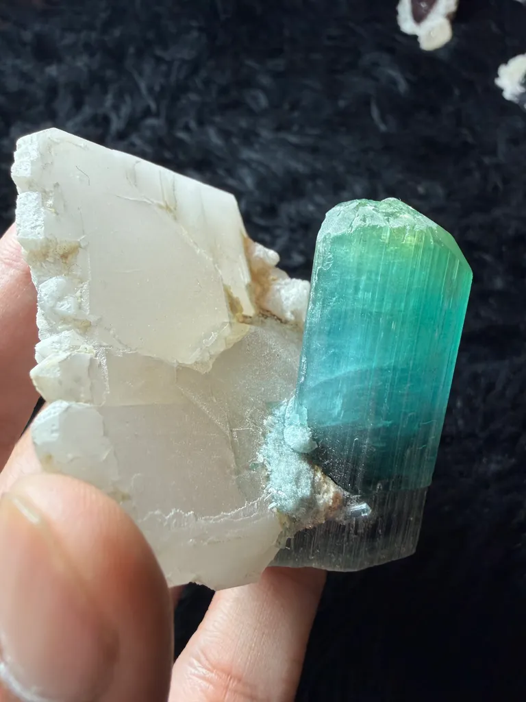 Lagoon Tourmaline with quartz combine specimen from Afghanistan - image 4
