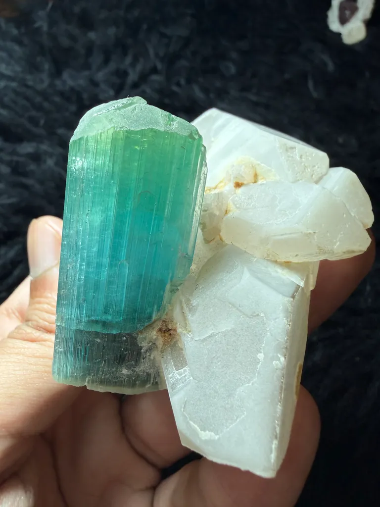 Lagoon Tourmaline with quartz combine specimen from Afghanistan - image 3
