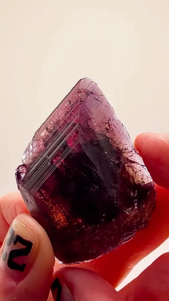 LARGE BLADE OF PURPLE-BROWN Axinite — SHIGAR VALLEY BEAUTY! image