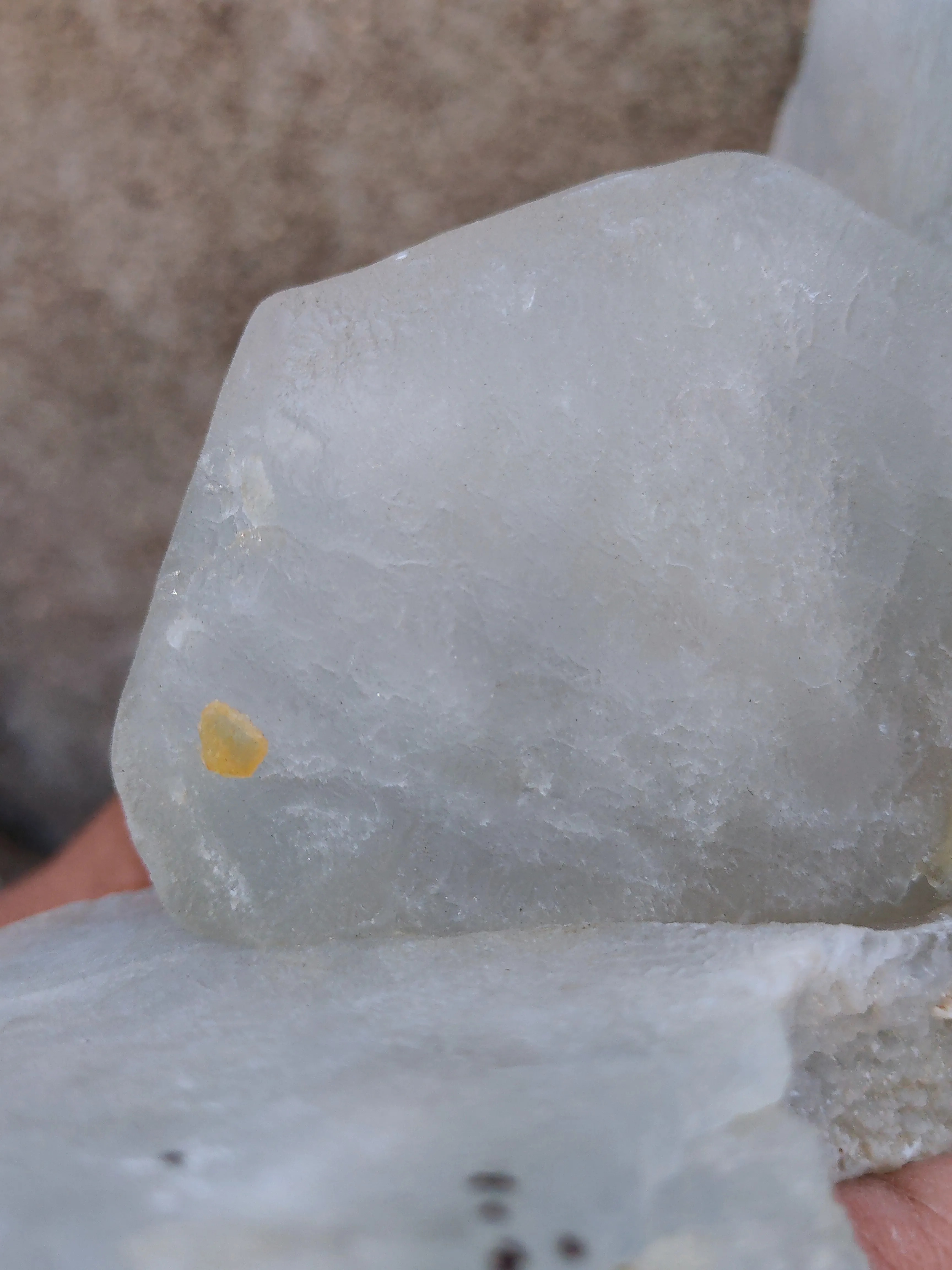 Large Blue Barite with Yellow Calcite. - image 4