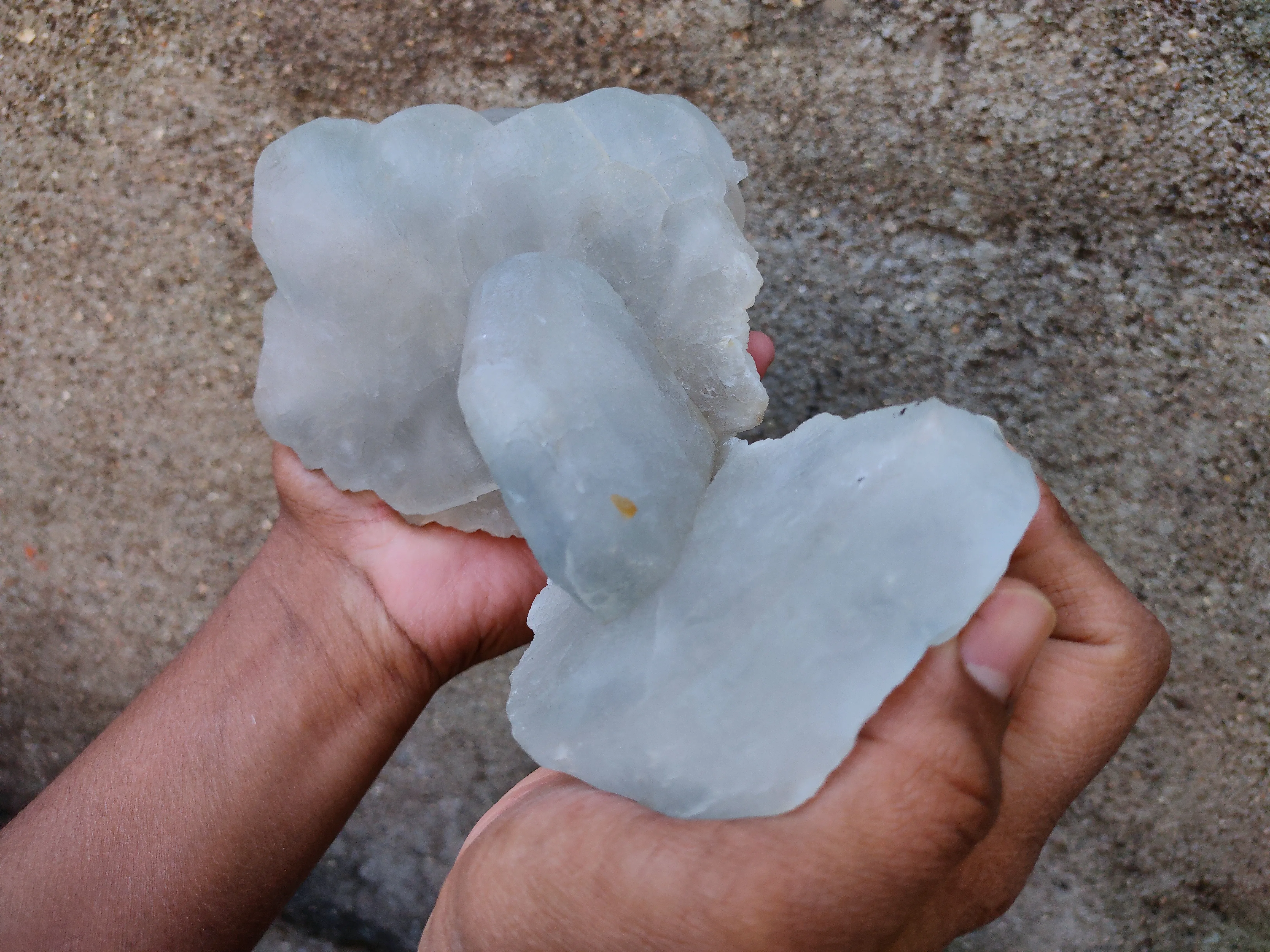 Large Blue Barite with Yellow Calcite. - image 2