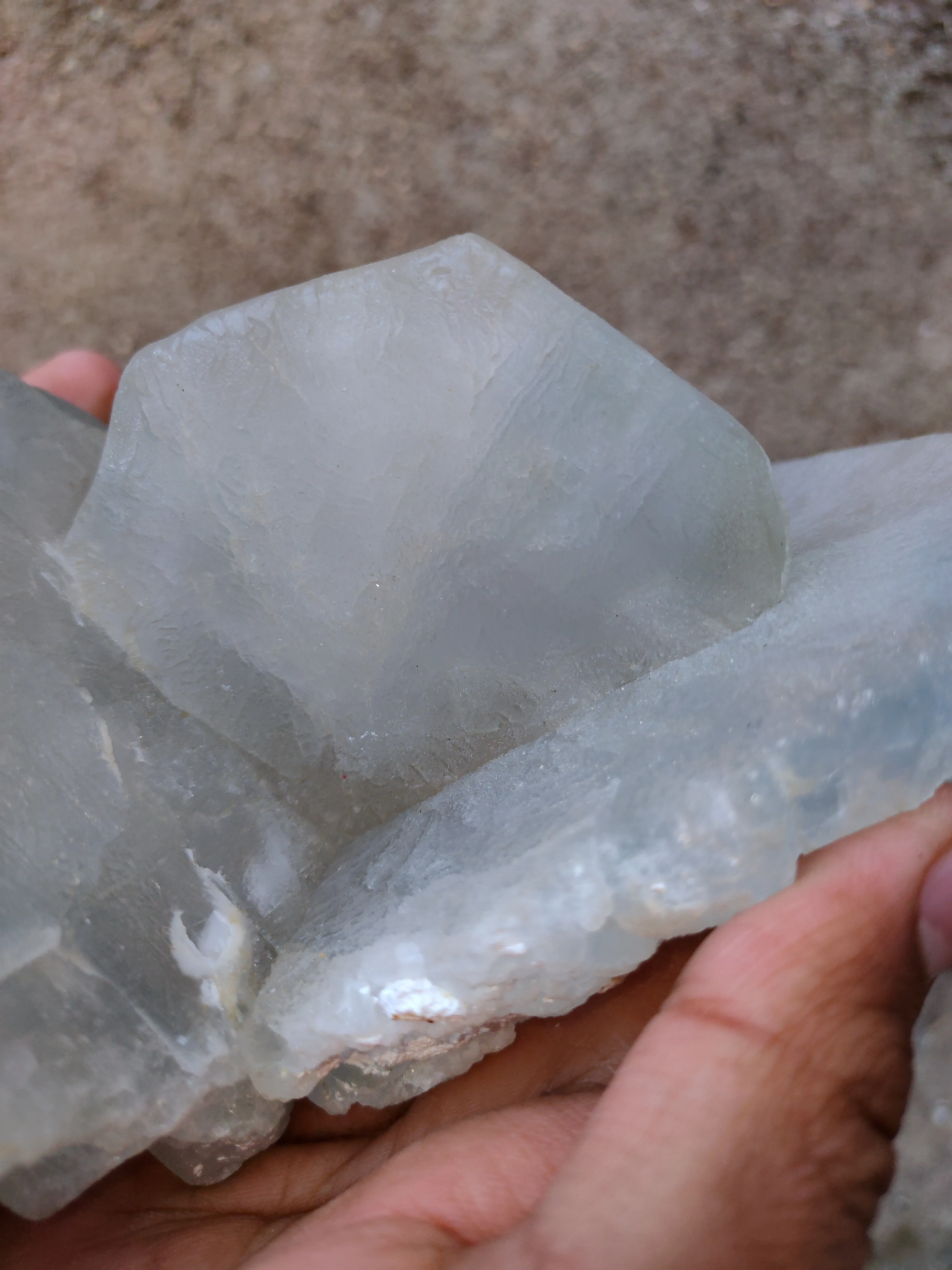 Large Blue Barite with Yellow Calcite. - image 7