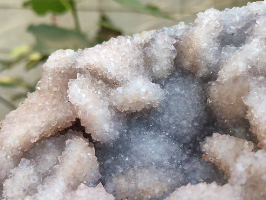 Large Blue Quartz With Coating Calcite from India - image 3