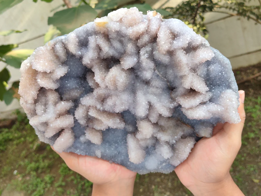 Large Blue Quartz With Coating Calcite from India - image 7