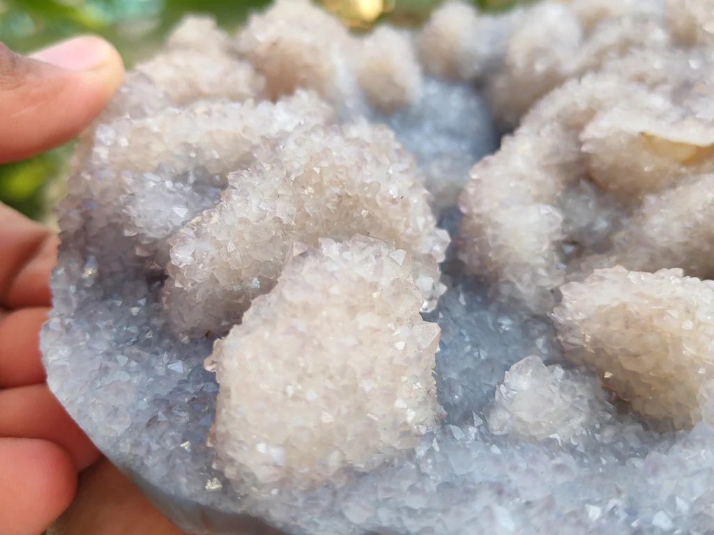 Large Blue Quartz With Coating Calcite from India - image 4