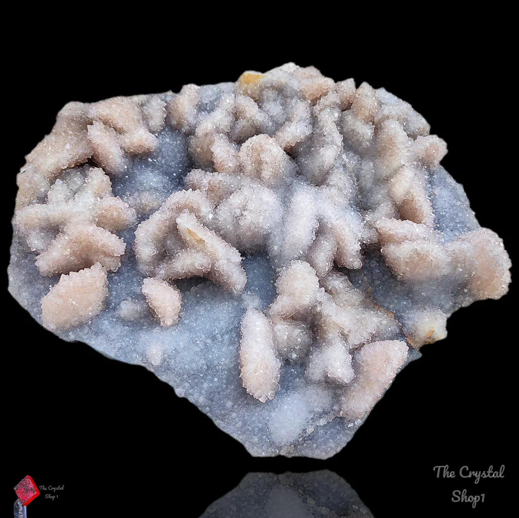 Large Blue Quartz With Coating Calcite from India image