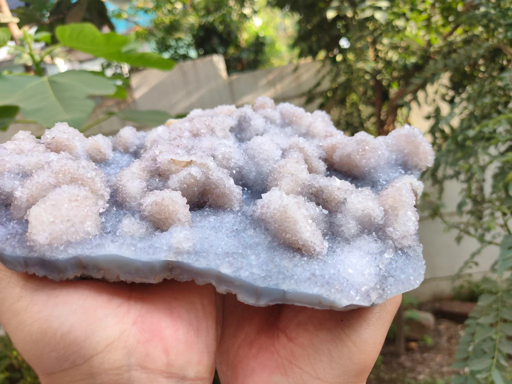 Large Blue Quartz With Coating Calcite from India - image 6