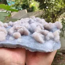 Large Blue Quartz With Coating Calcite from India - image 6