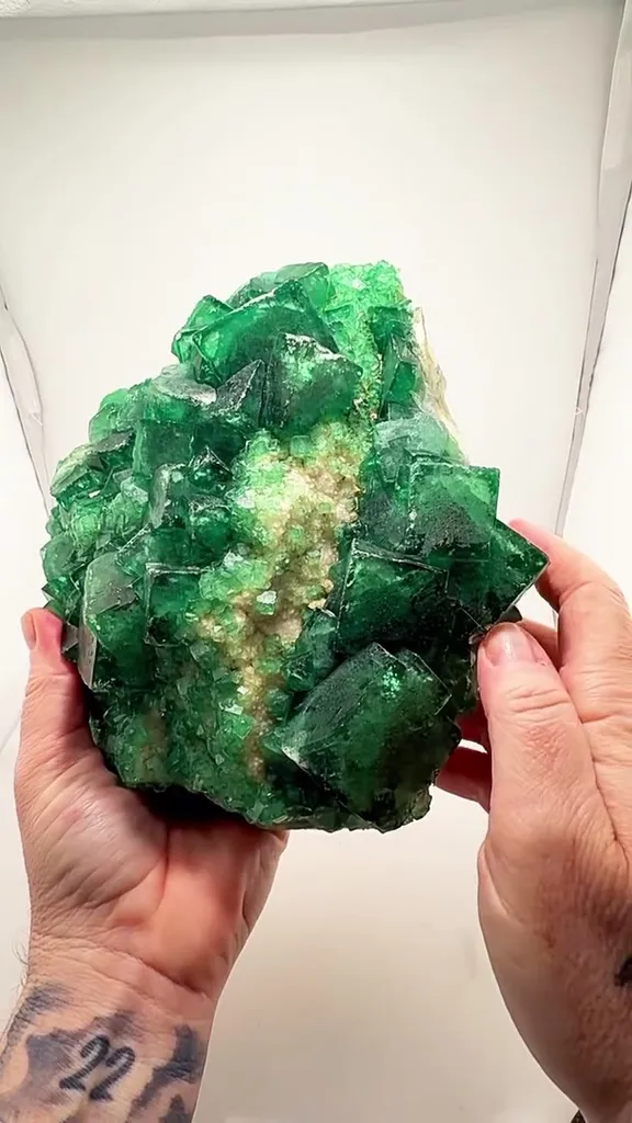 LARGE MADAGASCAR GREEN Fluorite — CUBE CITY image