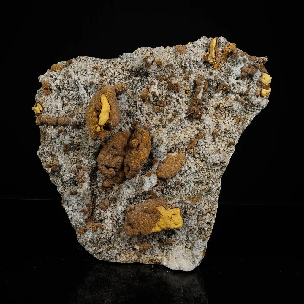 Large Museum-Grade Gyrolite Nodules on Heulandite & Micro-Quartz Matrix – image