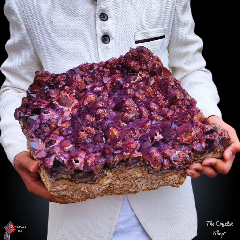 Large Size Alien Amethyst Phantom Quartz Crystal, Auralite Stone image