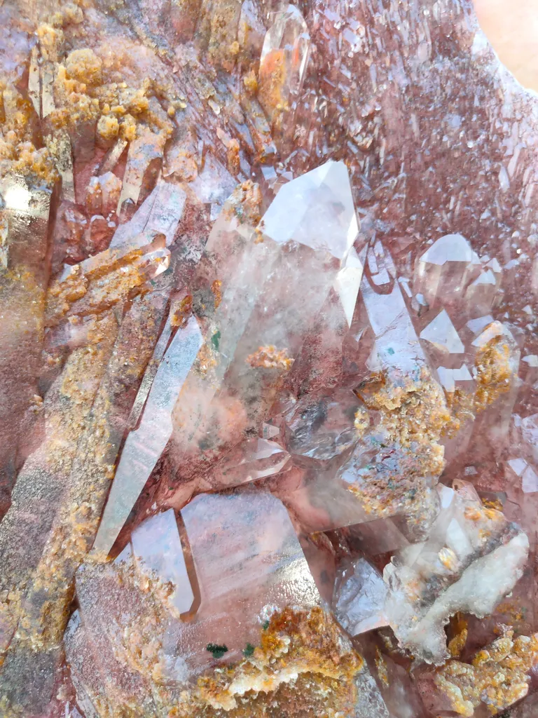 Large Size Red Hematite Quartz, Sunset Quartz with Green Chlorite - image 5
