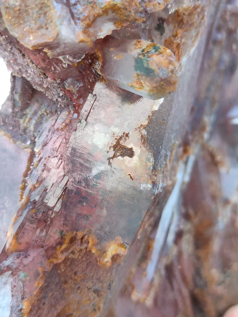 Large Size Red Hematite Quartz, Sunset Quartz with Green Chlorite - image 7