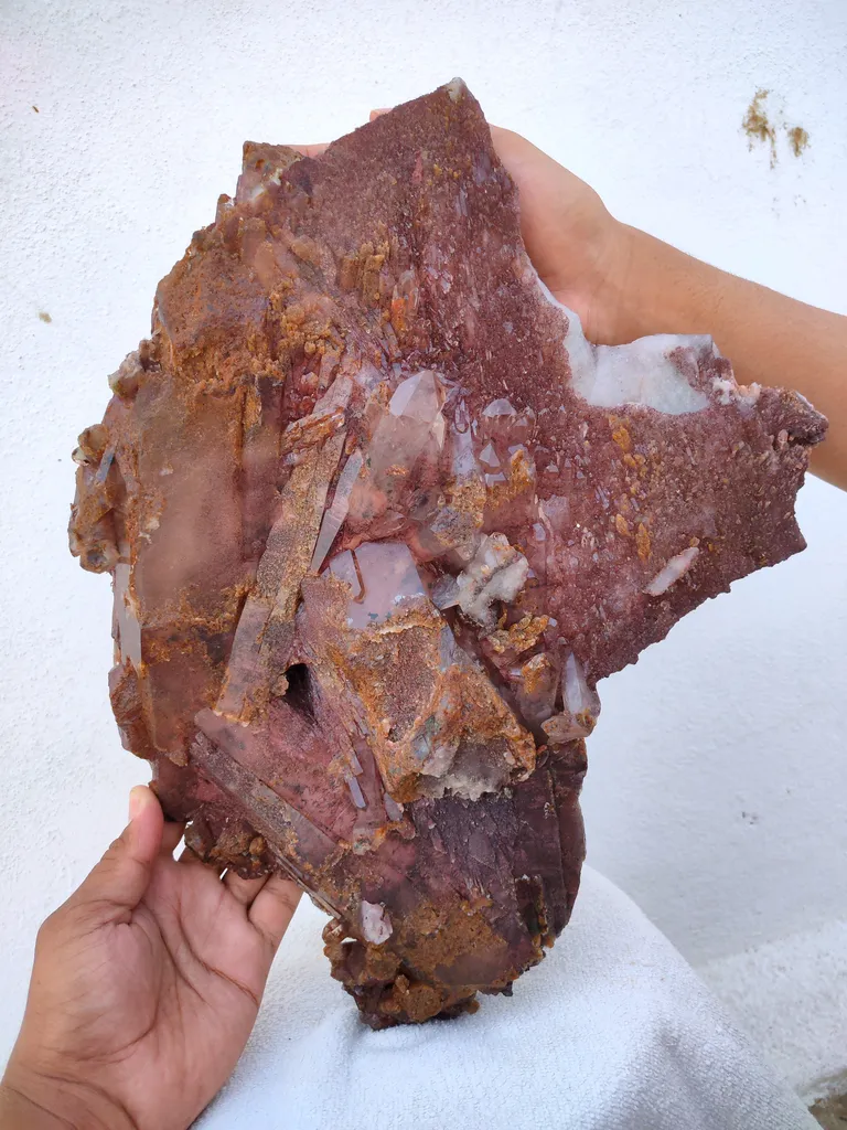Large Size Red Hematite Quartz, Sunset Quartz with Green Chlorite - image 4