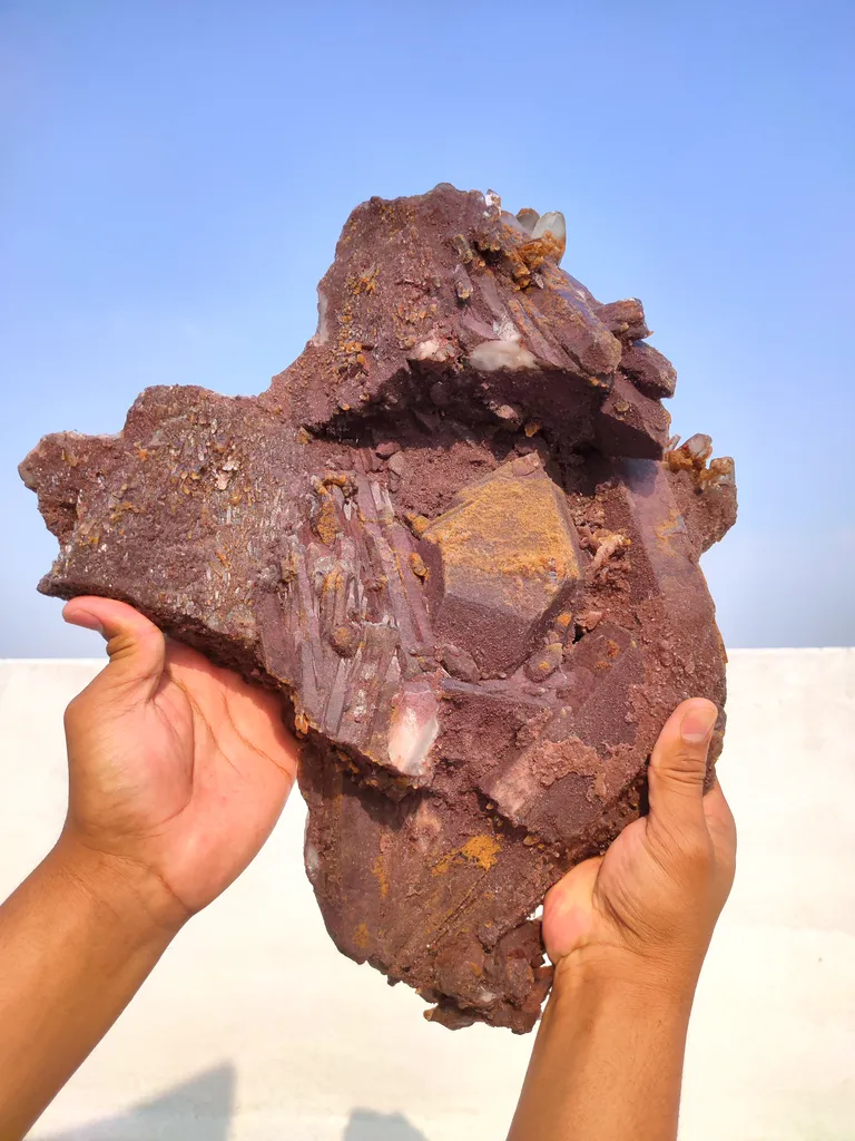 Large Size Red Hematite Quartz, Sunset Quartz with Green Chlorite - image 9