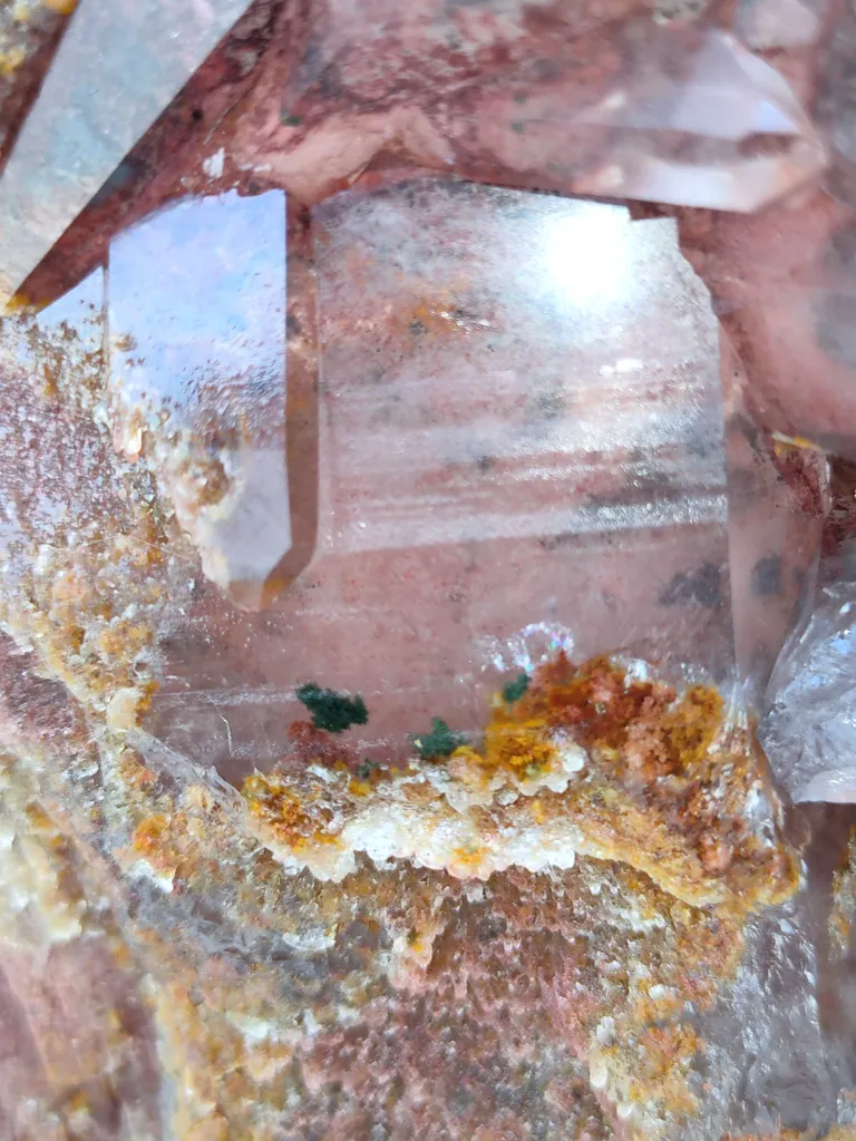 Large Size Red Hematite Quartz, Sunset Quartz with Green Chlorite - image 6