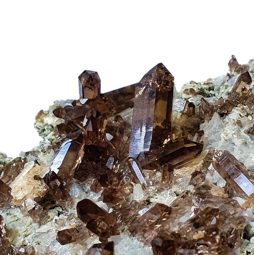 Large Smoky Quartz Crystals plate - Chamonix Mont-Blanc, France image