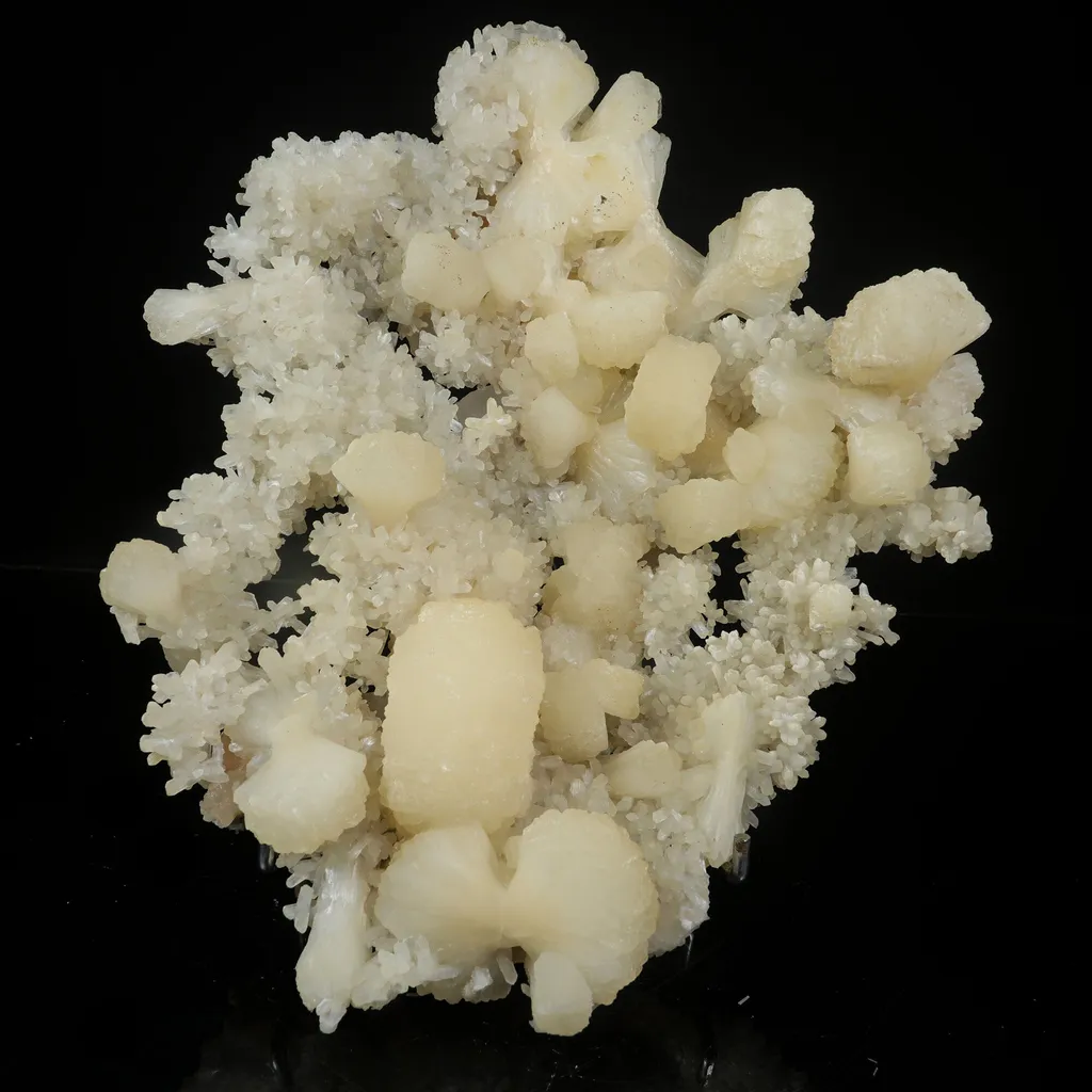 Large White Stilbite Plate on Matrix | Rare Indian Zeolite Mineral Specimen from Nashik image