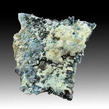 Lazulite with Wardite, Siderite, Quartz