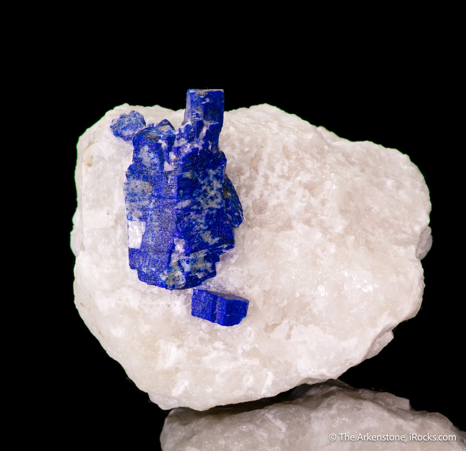 Lazurite (Lapis) ps. Phlogopite on Calcite - image 4