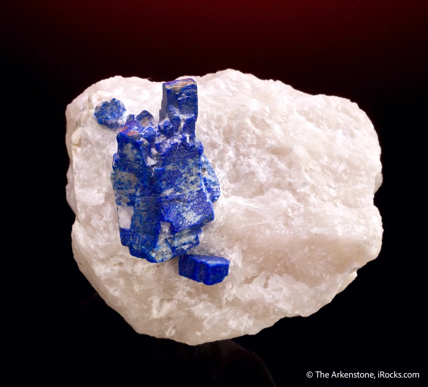 Lazurite (Lapis) ps. Phlogopite on Calcite - image 5
