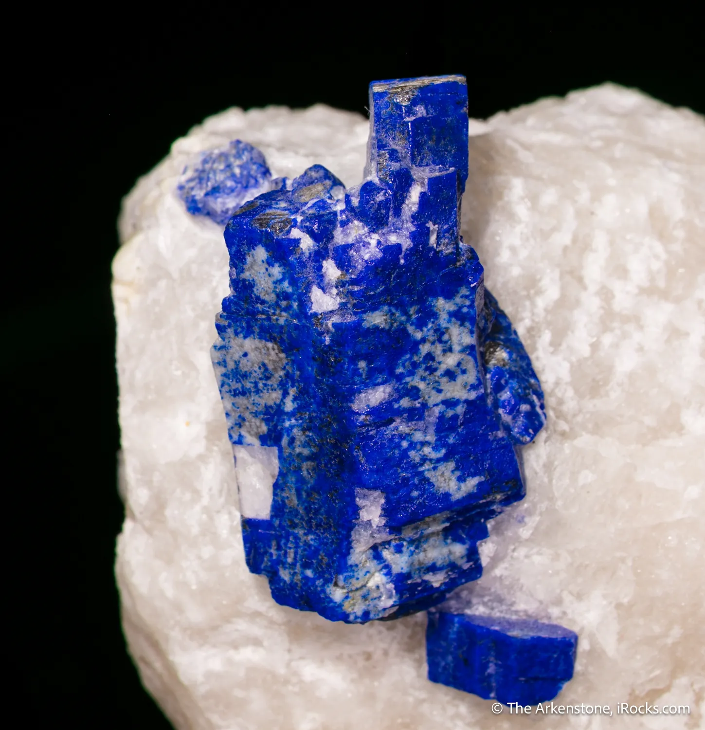 Lazurite (Lapis) ps. Phlogopite on Calcite - image 1