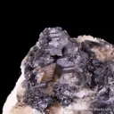 Leadhillite on Cerussite on Hydrocerrusite - image 1