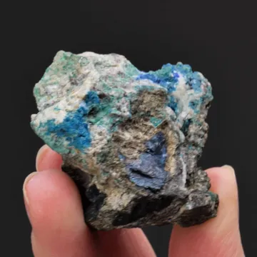 Leadhillite with Caledonite Linarite, Cerussite and Brochantite