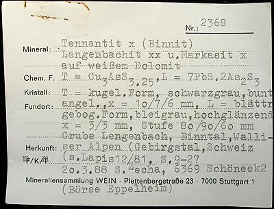 Lengenbachite, Tennantite, Marcasite - image 3