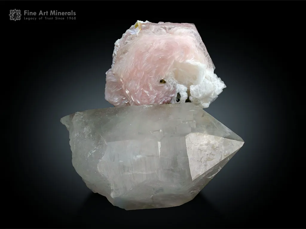 Lepidolite flower on Quartz from Pakistan - image 4